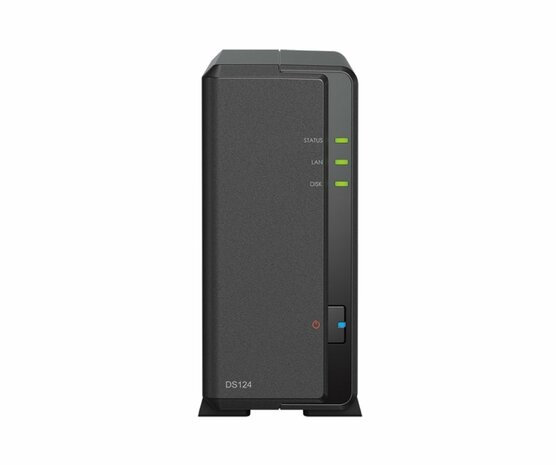 Synology DiskStation DS124 NAS | 1 Drive Bay | 1x Gigabit Ethernet | Zwart