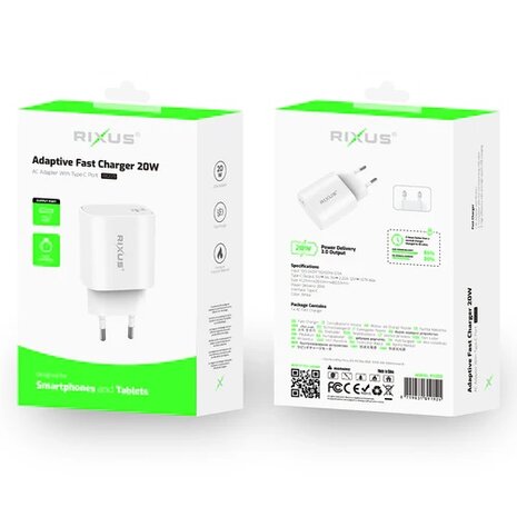 us RX209 Adaptive Fast Charger USB-C 20W White