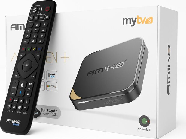 Amiko A11 Green+ 4K UHD Media Streaming Box 