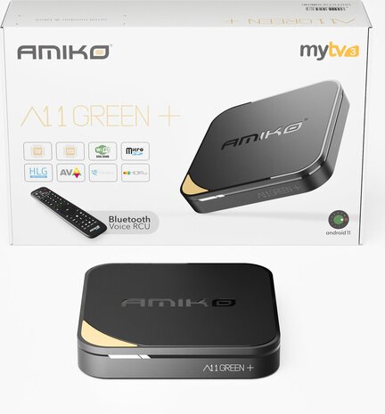 Amiko A11 Green+ 4K UHD Media Streaming Box 