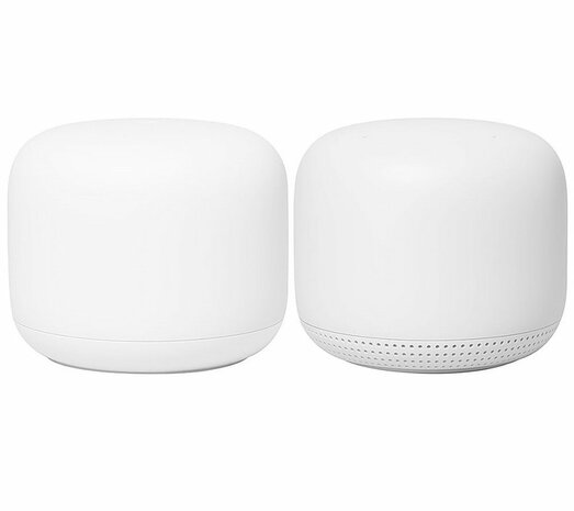 Google Nest Wifi (2‑pack) | Wifi 5 | Mesh Wifi-systeem | Gigabit Ethernet | Dual-band (2,4 GHz / 5 GHz) | ~2200 Mbit/s