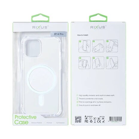 iPhone 14 Pro Rixus Anti-Burst Case With Magsafe Transparent