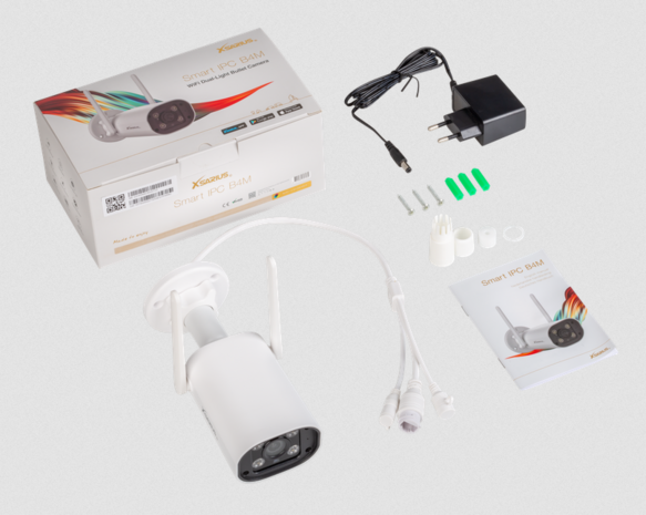 Xsarius Smart IPC B4M WiFi &ndash; Dual-Light Bullet Camera met Gezichtsdetectie, Cloudopslag en Spraakbesturing