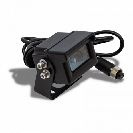  Achteruitrijcamera set met 7 inch kleurenmonitor en heavy duty mini camera zwart.