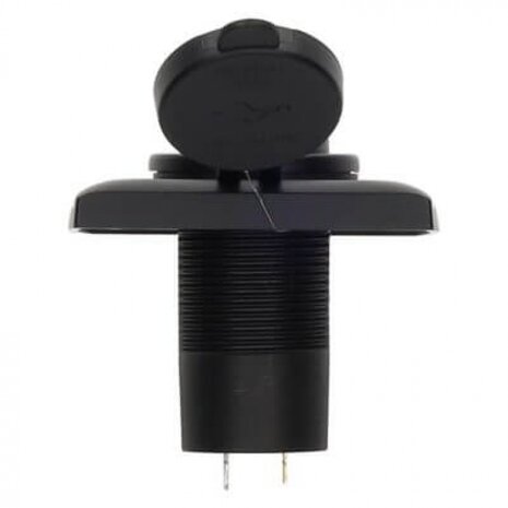 Power Line 2x USB-C PD 36W lader met afdekraam camper en caravan zwart