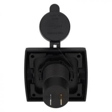 Power Line 2x USB-C PD 36W lader met afdekraam camper en caravan zwart