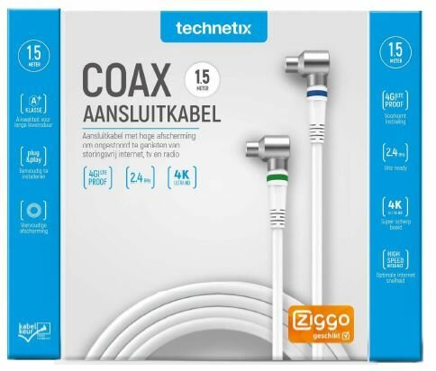 Technetix RLA++21-1.5-S SHOP CATV IEC coaxkabel 1,5m Ziggo
