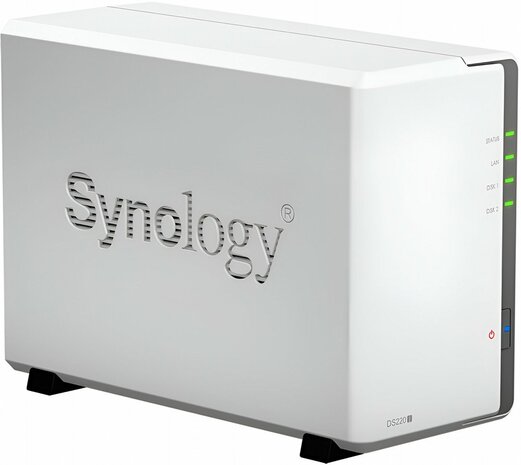 Synology DiskStation DS220J NAS 8TB | 2 Drive Bays | Inclusief 2 x 4TB HDD | 1x Gigabit Ethernet | Wit