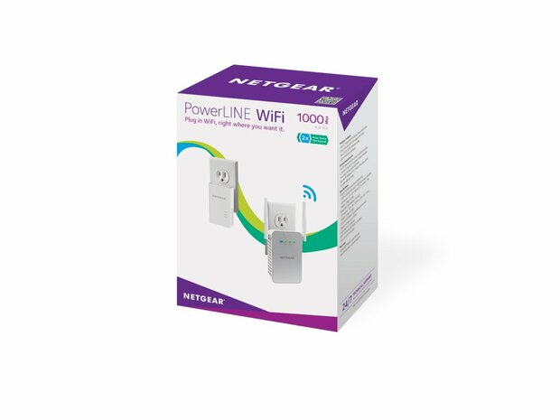 NETGEAR Powerline 1000 | Powerline Adapter | 1000 Mbps | 1x Gigabit Ethernet | Wi-Fi N300 | Wit