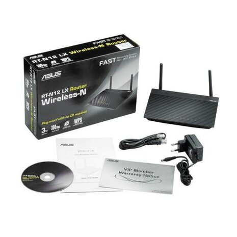 ASUS RT-N12LX | Draadloze Router | WiFi 4 (802.11n) | Fast Ethernet | Zwart