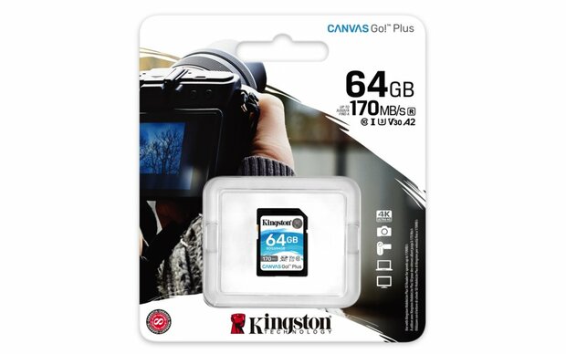 Kingston Technology Canvas Go! Plus flashgeheugen 64 GB SD UHS-I Klasse 10