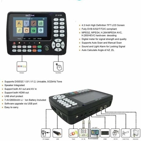 Satlink ST-5150 DVB-S/S2/T/T2/C Combo meetapparaat Satfinder