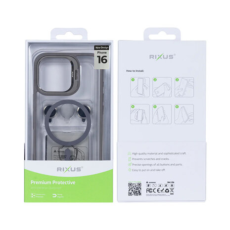 Rixus Premium Protective Iphone 16 Clear/grey