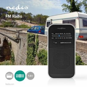 FM-Radio  Draagbaar Model  AM / FM Batterij Gevoed Analoog 1.5 W Zwart-Wit Scherm Koptelefoonoutput  IP20 