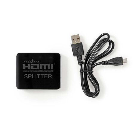 HDMI Splitter  2 poort(en) 2x HDMI Output  4K@30Hz 2.25 Gbps ABS PVC Zwart
