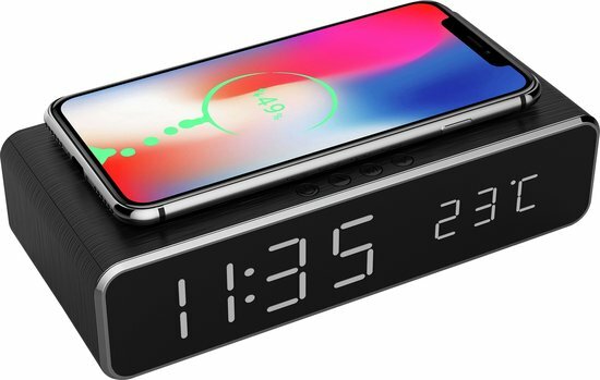 Gembird Digital Alarm Clock  with wireless charging