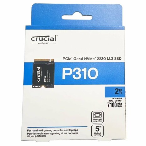 Crucial P310 | 1 TB NVMe SSD | M.2 (Gen4) | tot 7.100 MB/s Lezen | tot 6.000 MB/s Schrijven