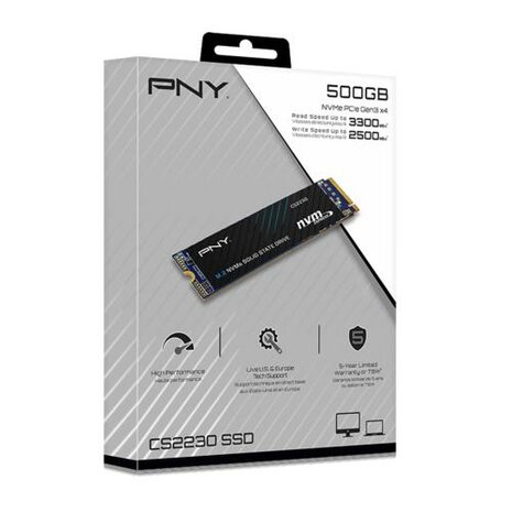 PNY CS2230 | 500GB M.2 NVMe SSD | PCIe 3.0 | 3D NAND Flash