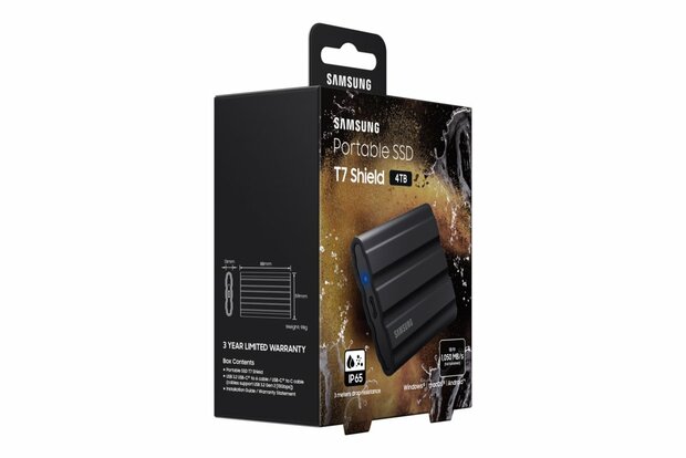 Samsung T7 Shield 4TB Portable SSD | 1.050MB/s | Zwart