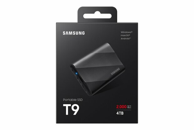 Samsung T9 | Externe SSD | 4TB | USB 3.2 Gen 2x2 | 2.000MB/s | Zwart | Compact & Snel