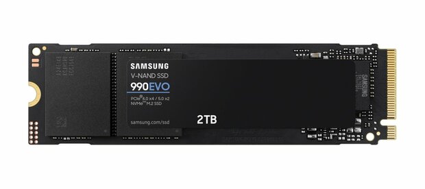 Samsung 990 EVO | 2TB NVMe SSD | M.2 | Gen4 | 5.000MB/s Lezen | 4.200MB/s Schrijven