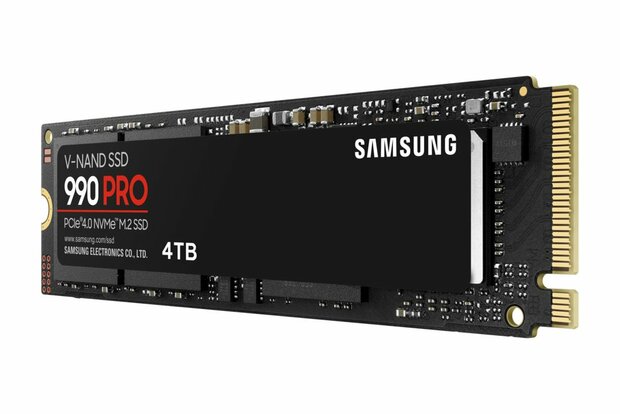 Samsung 990 PRO | 4TB NVMe SSD | M.2 Gen4 | 7.450 MB/s Lezen | 6.900 MB/s Schrijven
