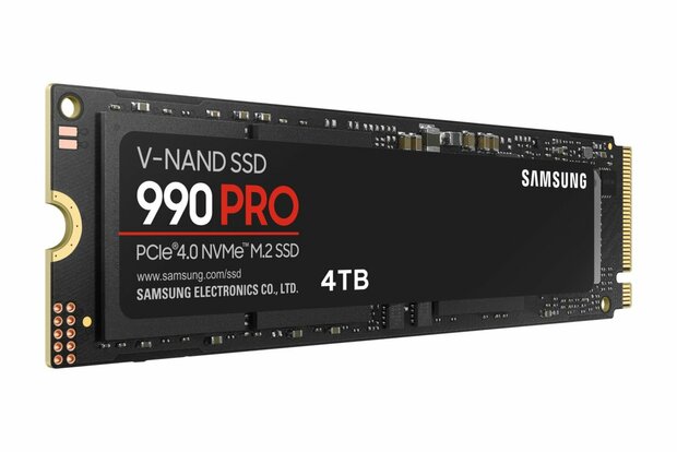 Samsung 990 PRO | 4TB NVMe SSD | M.2 Gen4 | 7.450 MB/s Lezen | 6.900 MB/s Schrijven