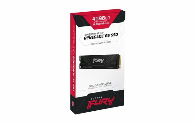 Kingston Fury Renegade G5 | 4TB NVMe SSD | M.2 | Gen5 | 14.800MB/s Lezen | 14.000MB/s Schrijven