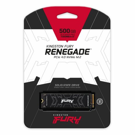 Kingston Fury Renegade | 500GB NVMe SSD | M.2 Gen4 | 7.300MB/s Lezen | 3.900MB/s Schrijven