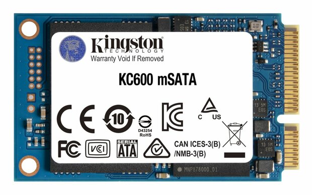 Kingston KC600 | 512GB SATA SSD | mSATA | 550MB/s Lezen | 520MB/s Schrijven