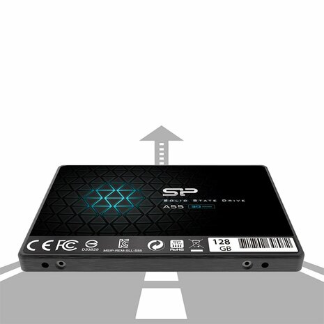 Silicon Power A55 | 128GB SATA SSD | 2.5'' | 460MB/s Lezen | 360MB/s Schrijven