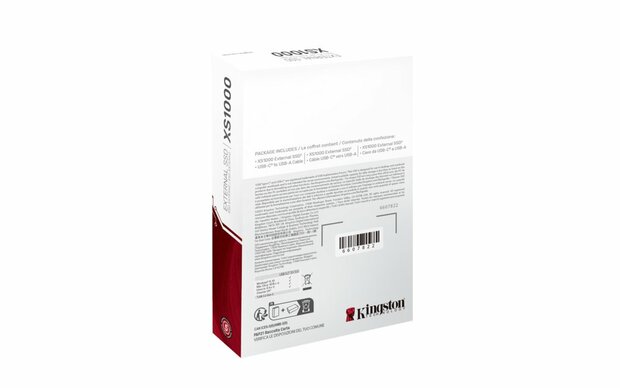 Kingston XS1000 | Externe SSD | 1TB | USB 3.2 Gen 2 | Compact & Draagbaar