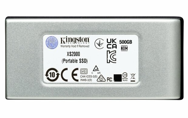 Kingston XS2000 | Externe SSD | 2000GB | USB 3.2 Gen 2x2 | Compact & Snel | Zilver/Zwart
