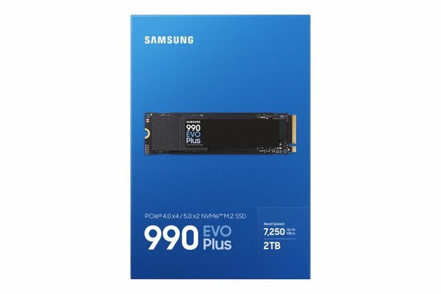 Samsung 990 EVO Plus | 2TB NVMe SSD | M.2 Gen4 | 7.250MB/s Lezen | 6.300MB/s Schrijven