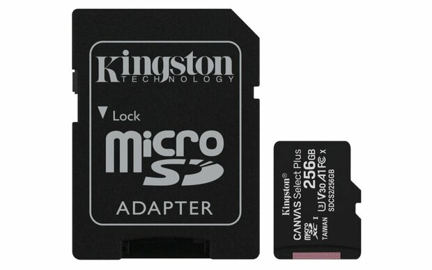 Kingston Canvas Select Plus | MicroSDXC | 256GB | Class 10 | UHS-I U1