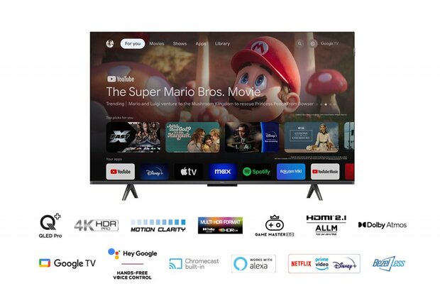 TCL 43C655 | 43'' Ultra HD 4K | QLED Smart TV | Wifi | Google TV | Local Dimming | Dolby Vision | 60Hz