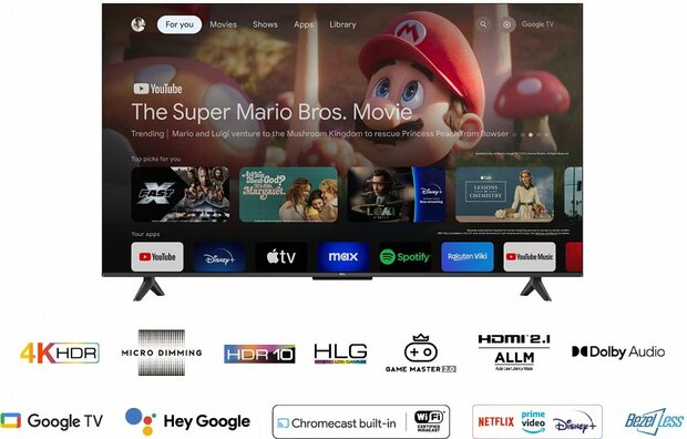 TCL 50P655 | 50" 4K Ultra HD LED Smart TV | Google TV | HDR10 | 60Hz