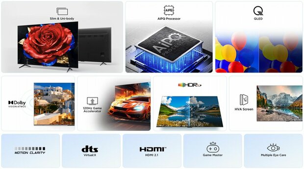 TCL 55P79K | 55'' Ultra HD 4K | QLED Smart TV | Wifi | Google TV | Dolby Vision | 60Hz (2025)