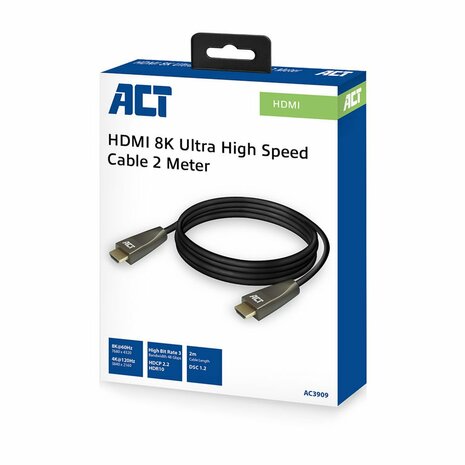 ACT AC3909 | 2 m HDMI Kabel | HDMI Type A naar Type A | Zwart