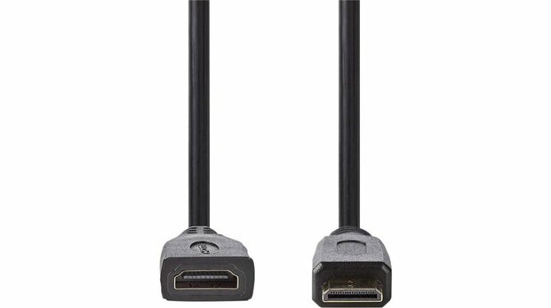 Nedis CVGP34590BK02 | 0,2 m HDMI Kabel | HDMI Type C (Mini) naar HDMI Type A | Zwart
