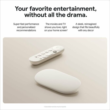 Google TV Streamer Wit 4K | 32GB Opslag | Bluetooth + Wifi + Ethernet