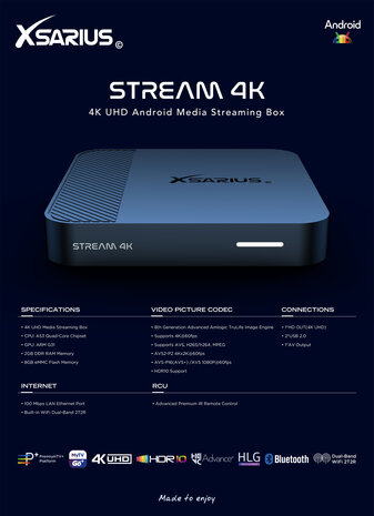 Xsarius STREAM 4K UHD Android Media Streaming Box