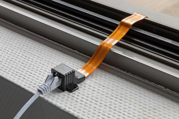 Platte RJ45 Netwerk Raamdoorvoer kabel 0,25m