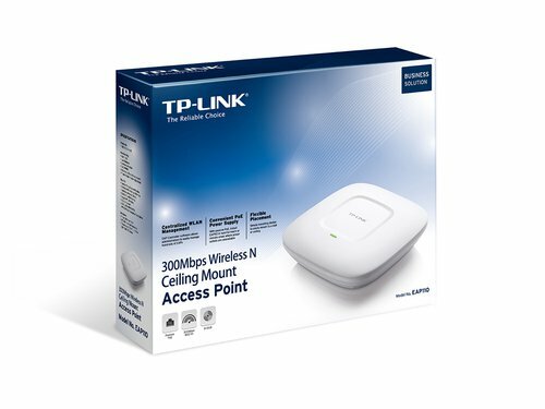 TP-Link EAP110 | WiFi 4 Access Point | 300 Mbit/s | Passief PoE (Inclusief injector) | Inclusief Montagebeugels