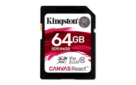Kingston Technology SD Canvas React flashgeheugen 64 GB SDXC UHS-I Klasse 10/ RETURNED