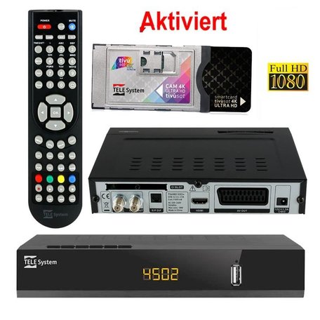 Telesystem TS4502 Full HD CI + DVB-S2 Sat-ontvanger + TivuSat 4K-module inclusief kaart ACTIEF