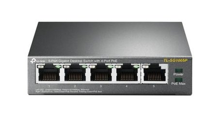 TP-LINK TL-SG1005P Unmanaged Gigabit Ethernet (10/100/1000) Power over Ethernet (PoE) Zwart