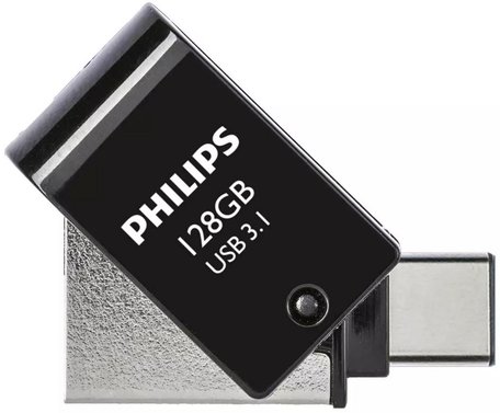 Philips 2 in 1 USB 3.1 -USB C 128GB Midnight Black