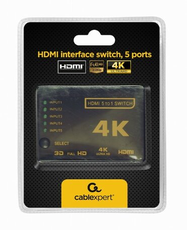 5-poorts HDMI switch + afstandsbediening