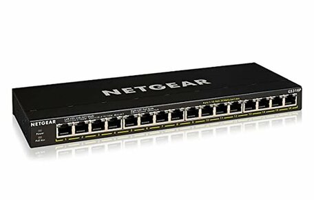 NETGEAR GS316P Unmanaged Gigabit Ethernet (10/100/1000) Power over Ethernet (PoE) Zwart